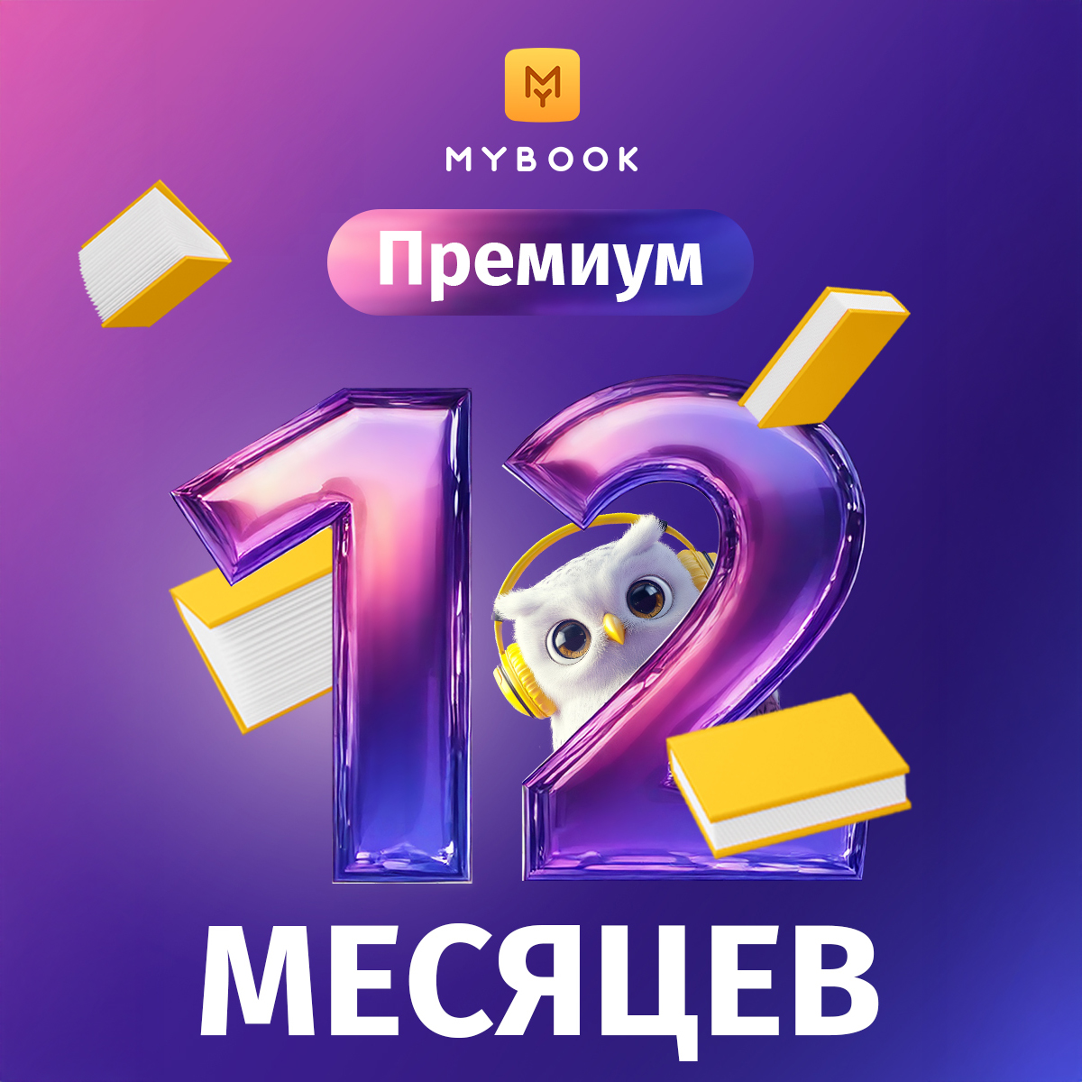 MyBook премиальная подписка на 12 месяцев